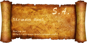 Strauss Axel névjegykártya